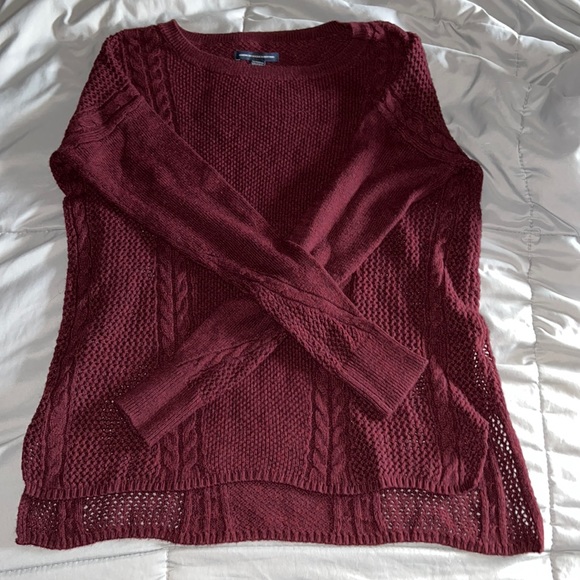 XS AEO Maroon Knit Sweater - Picture 1 of 9